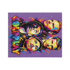 Coldplay band portrait Velveteen blanket | colorful pop art music throw