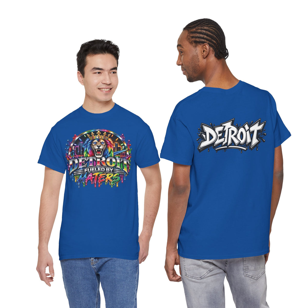 Detroit Lion Graffiti tee | Colorful Drip Lion Detroit Tee