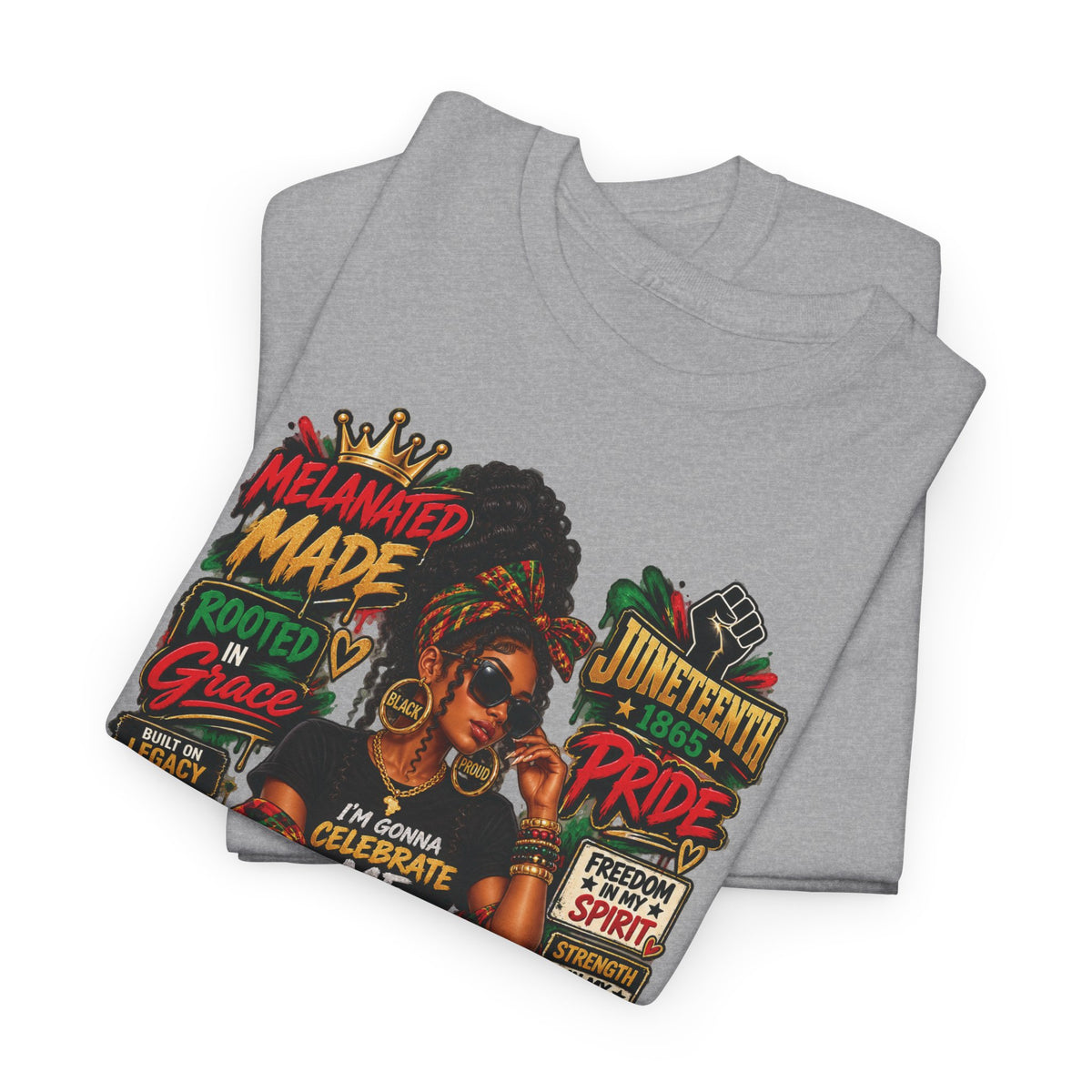 Melanated Made Rooted Grace T-Shirt | Celebrating Me graphic tee