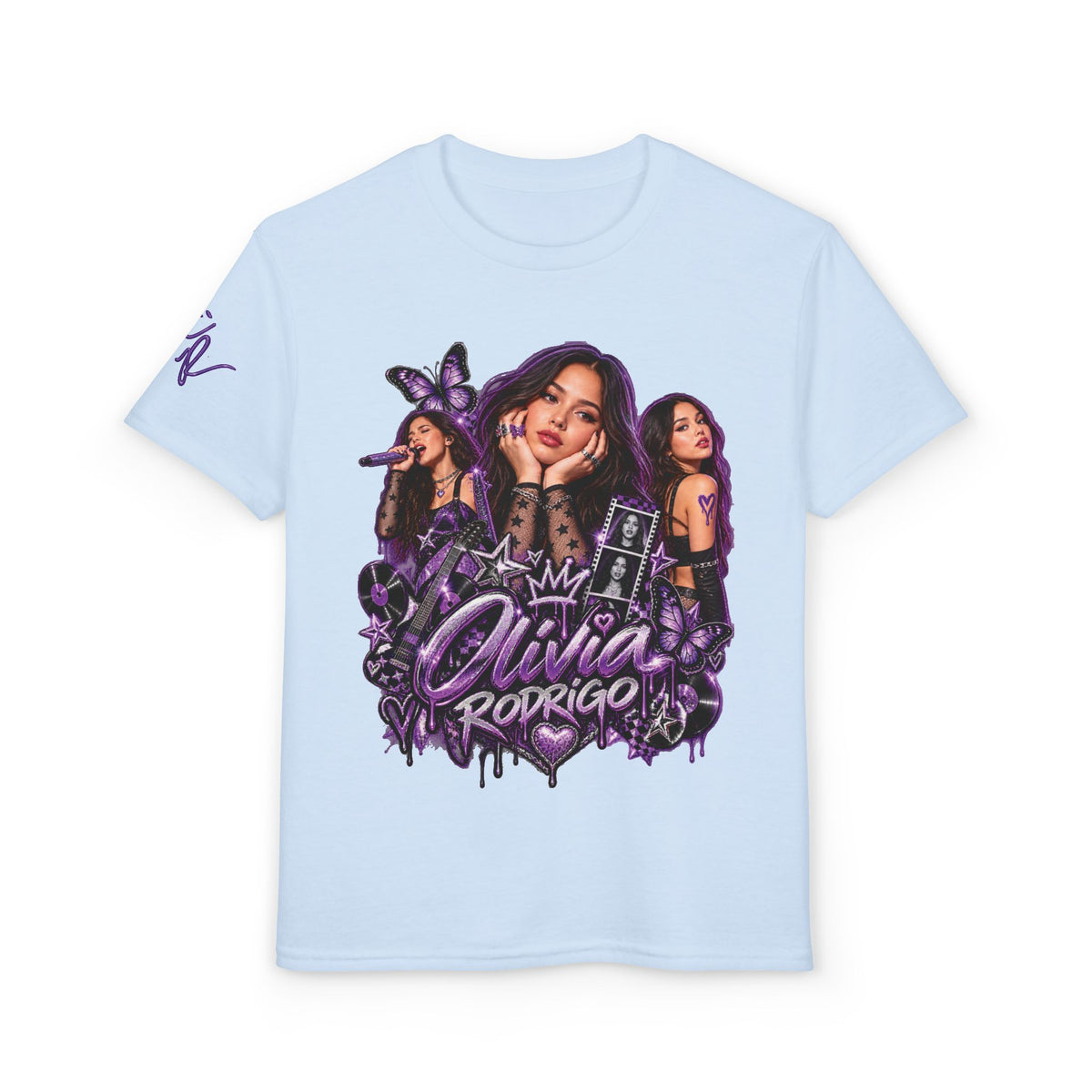 Olivia Rodrigo Pop Star Collage T-Shirt | Tour Dates Backprint