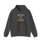 Detroit skyline determined slogan Hoodie | Motor City vintage style