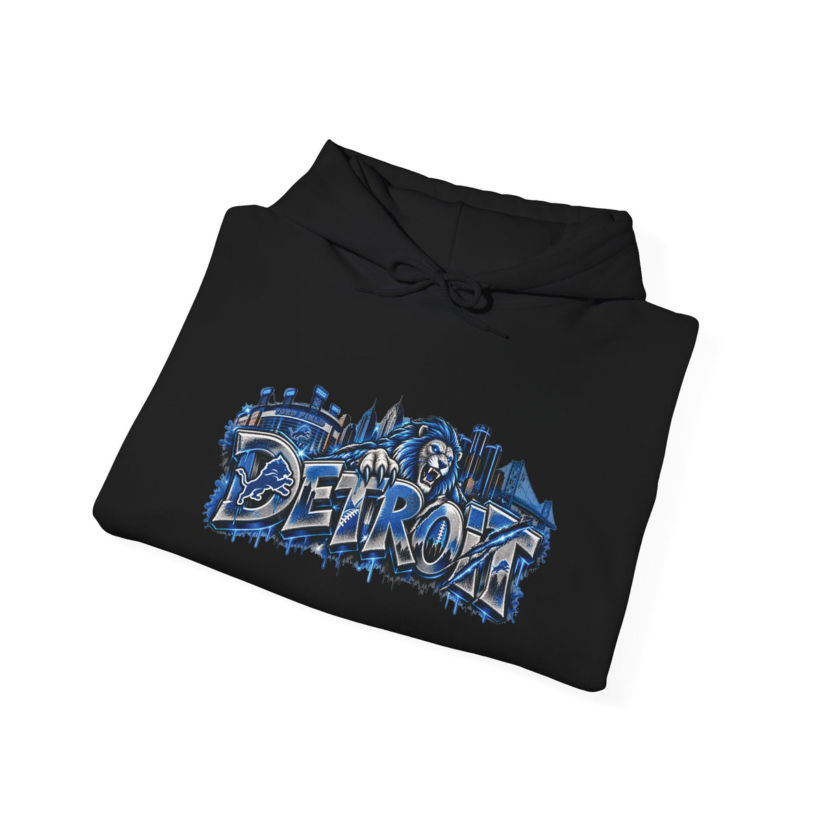 Detroit Graffiti Style Hoodie | City Skyline Street Art Pullover