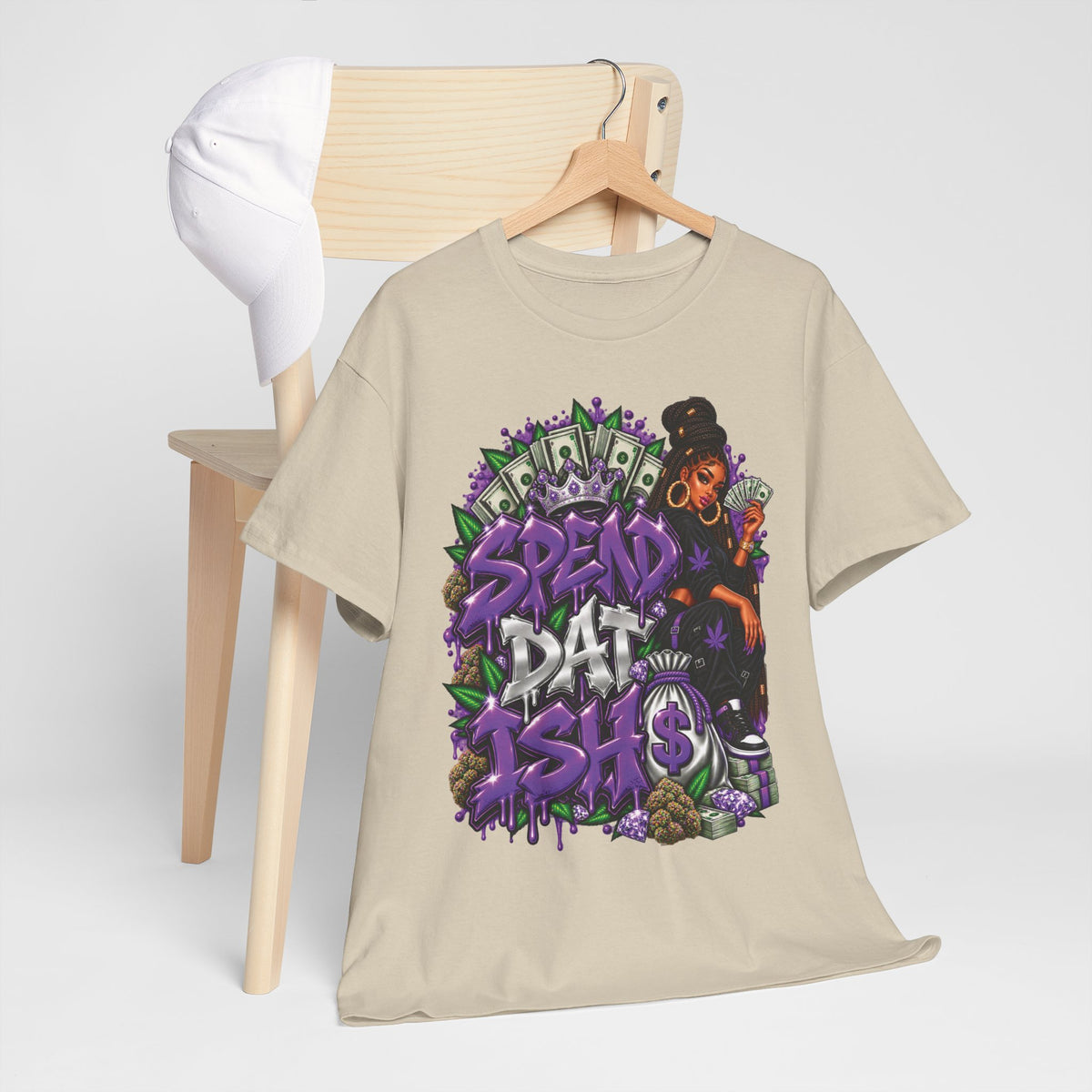 Spend Dat sh*t Tee | Graffiti Money Design, Purple Streetwear
