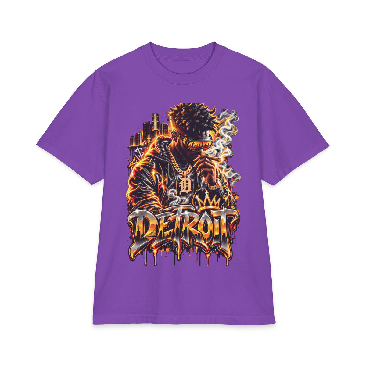 Detroit King Streetwear T-Shirt | Urban Graffiti Dripping City Design