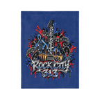 Detroit Rock City 313 graphic Velveteen Blanket | Guitar Skyline Music design