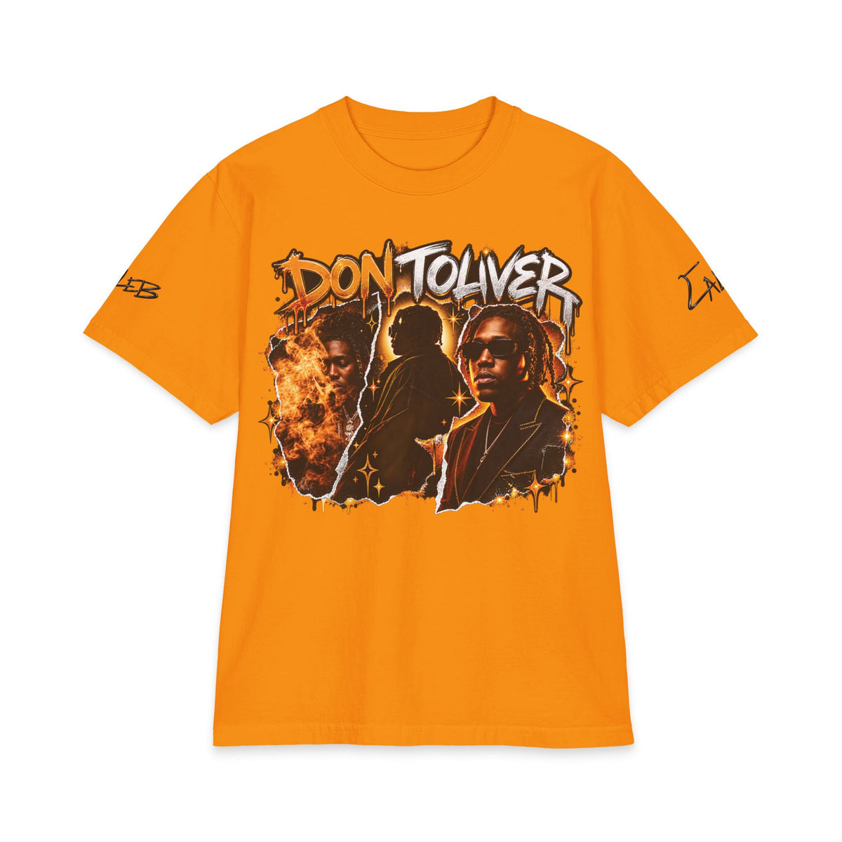Don Toliver Portraits Graphic T-Shirt | Rap Artist Tee, Flame Collage