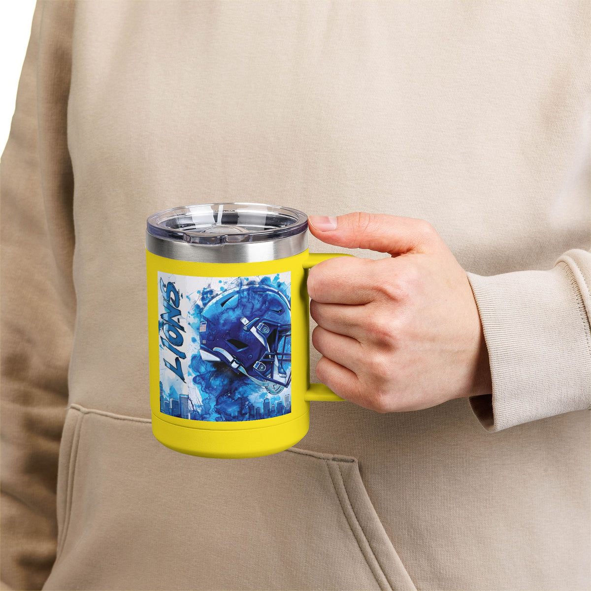 Blue Football Helmet Lions mug | 15oz Tumbler