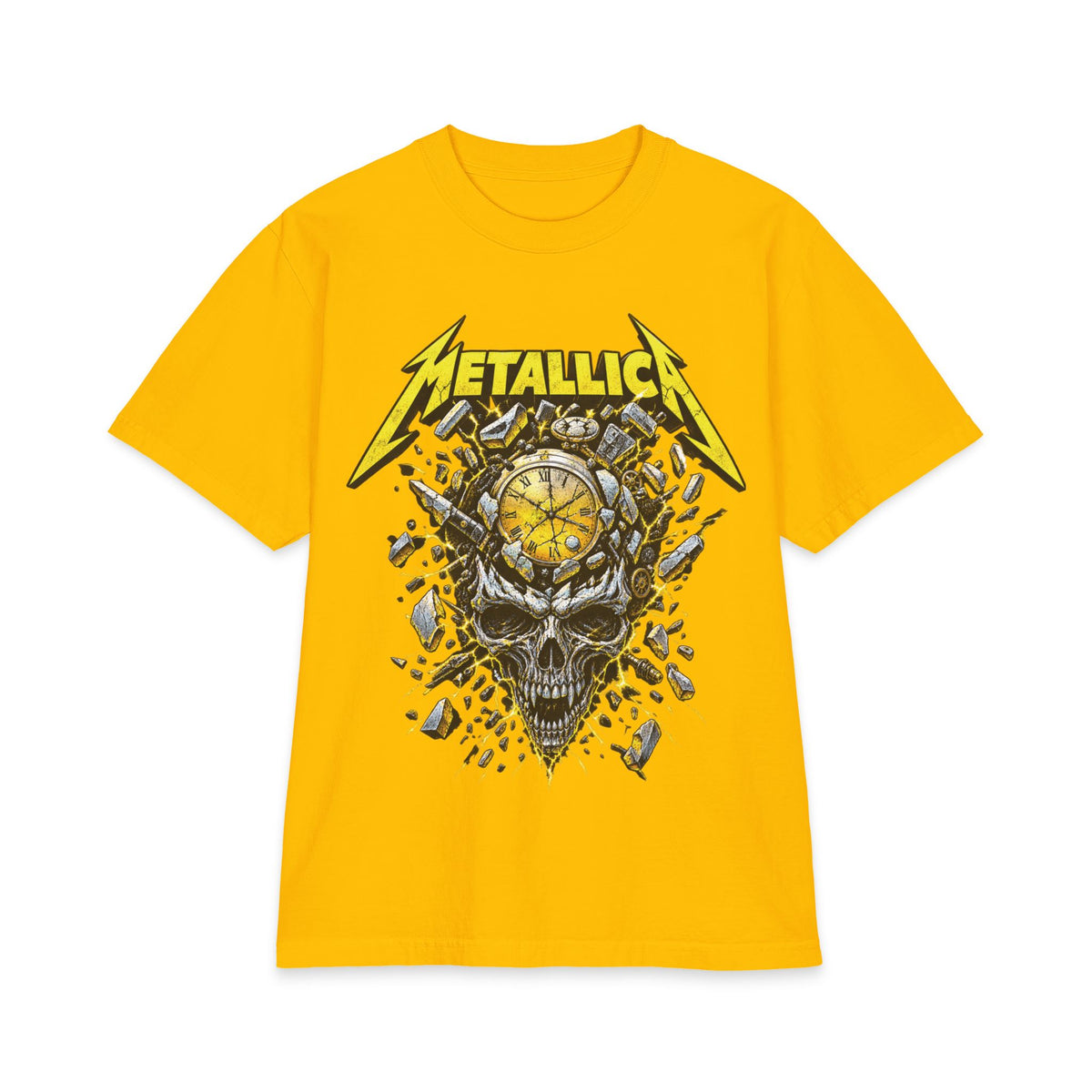 Metallica Skull Clock T-Shirt | Rock Band Graphic Tee