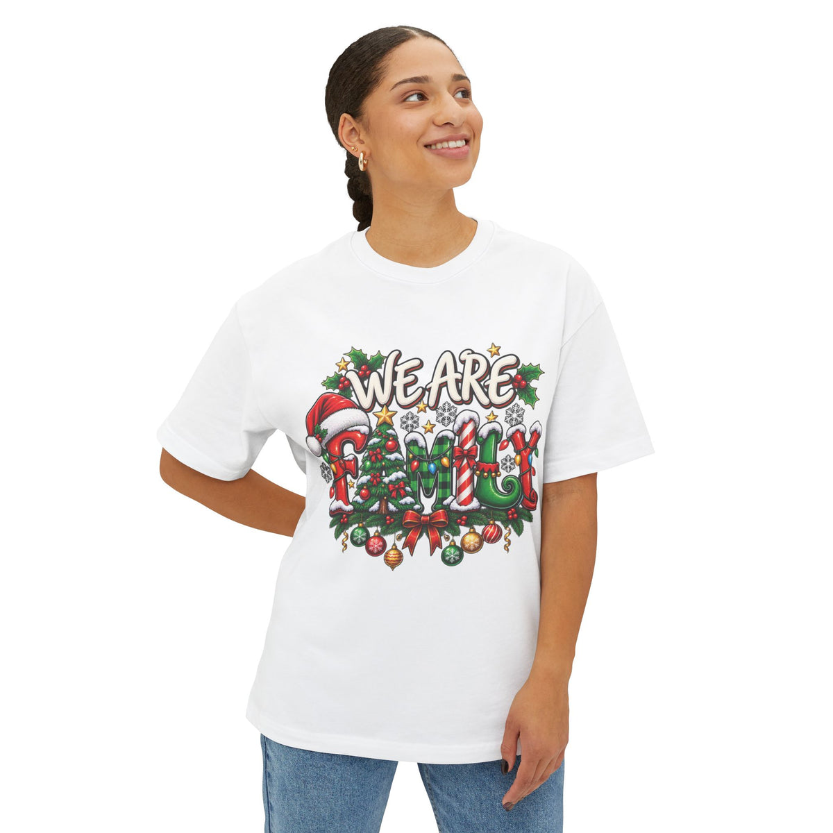 We Are Family Christmas T-Shirt | Holiday Family Shirt, Santa Holly Ornaments