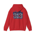 Detroit 313 Drip Skyline Hoodie | Graffiti Letter B Chest Design