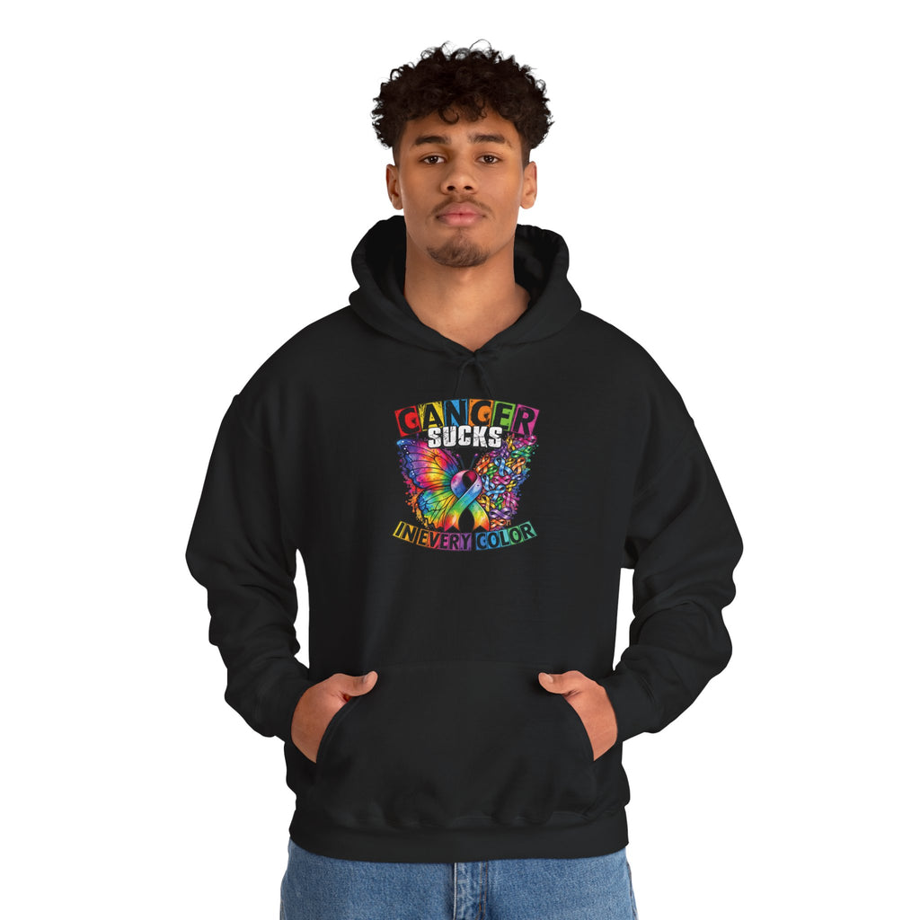 Cancer Sucks Butterfly hoodie | Awareness Ribbon, Rainbow Cancer Support