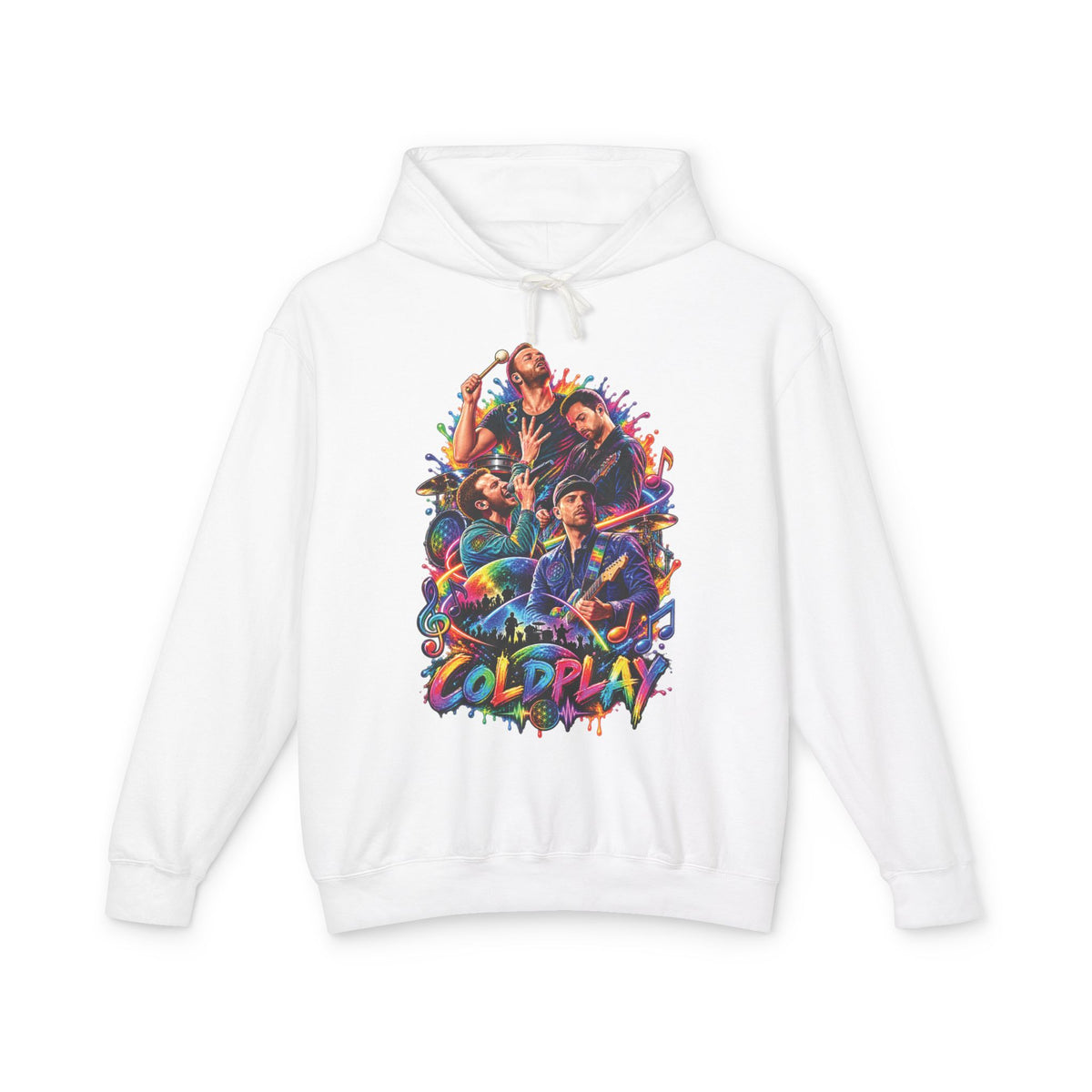 Coldplay band collage Hoodie | Colorful portrait graphic sweatshirt