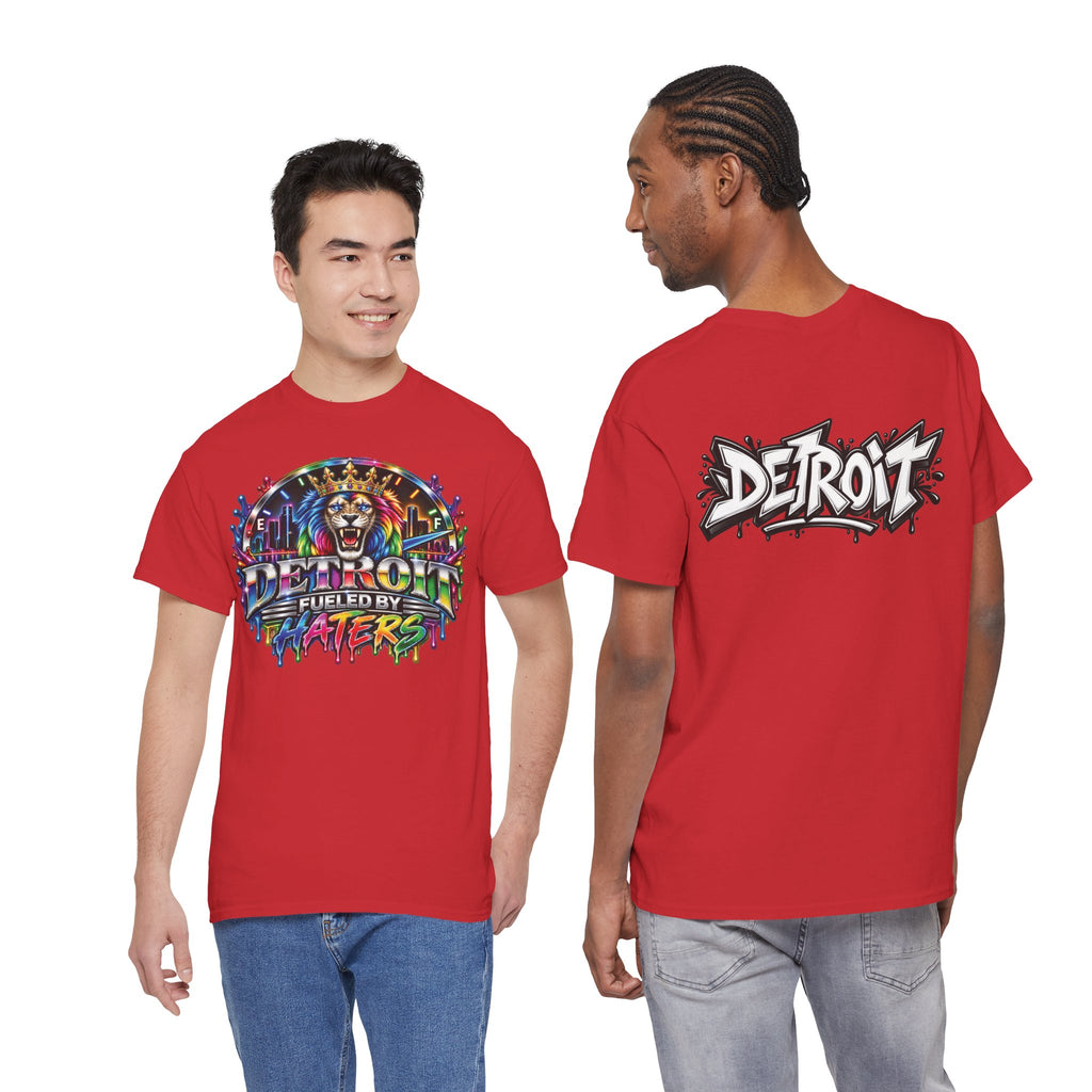 Detroit Lion Graffiti tee | Colorful Drip Lion Detroit Tee