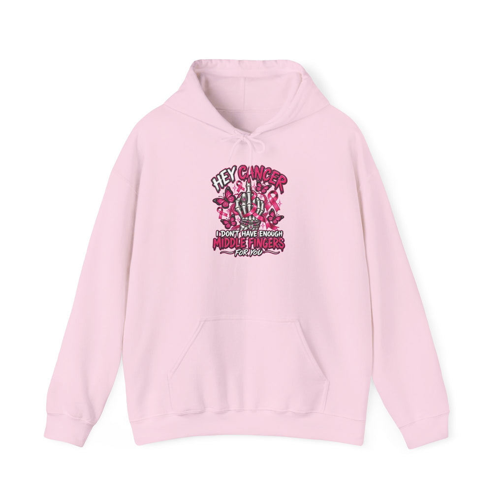 Hey Cancer Skull and Roses Hoodie | Cancer Awareness, Pink Ribbon Design