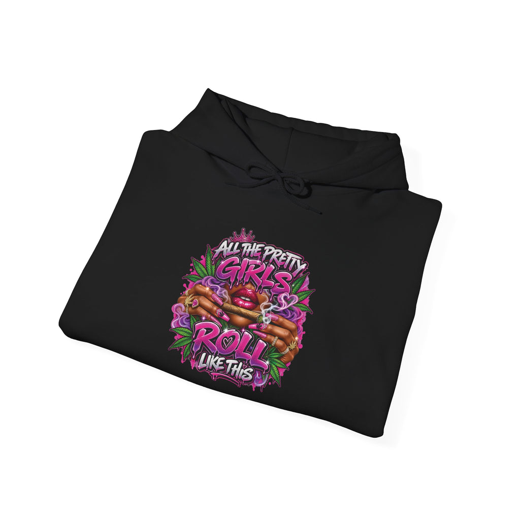 Girls Who Rock Roll Skate Hoodie | Retro Neon Skate Graphic
