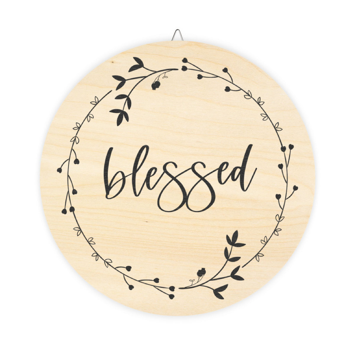 Blessed Wreath Wood Sign | Round Wall Decor