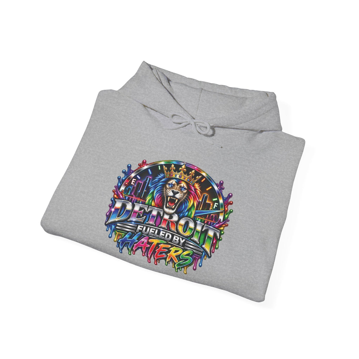 Detroit Graffiti Lion Hoodie | Colorful Street Art Pullover