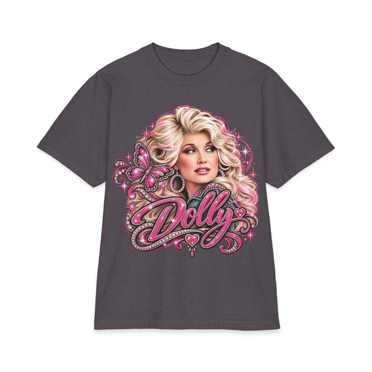 Retro Pink Dolly Portrait T-Shirt | Country Cowgirl Graphic Tee