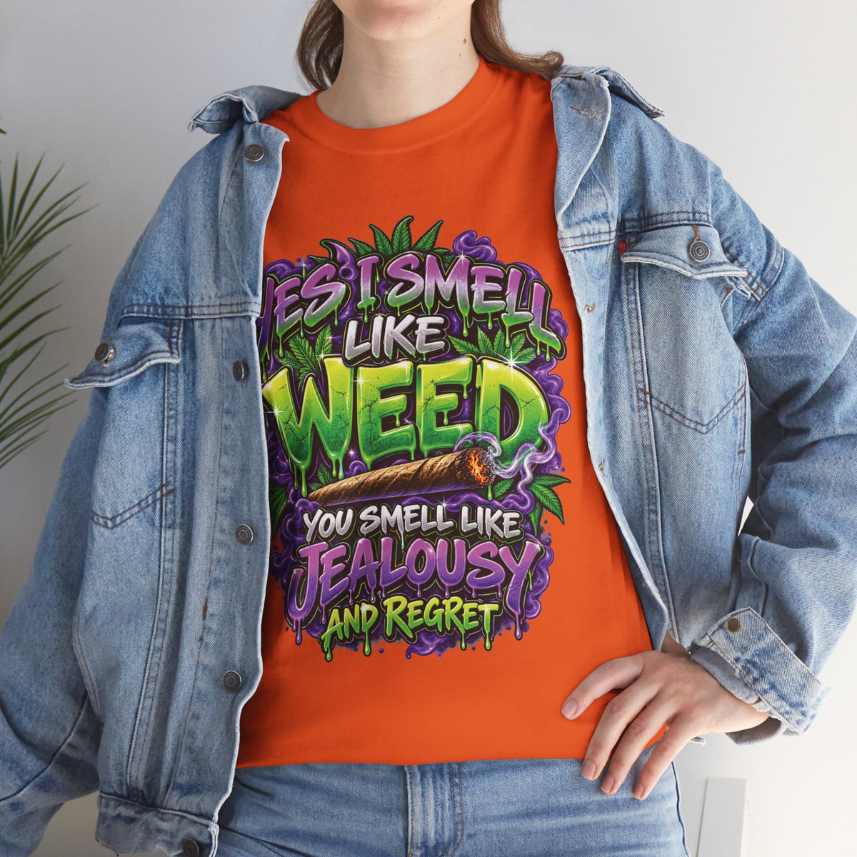 You Smell Like Weed T-Shirt | Cannabis Graphic Tee, Funny Stoner Slogan