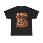 Multiple Sclerosis Awareness, Running on Caffeine Skull Sarcasm & MS Awareness T-Shirt | Orange Ribbon