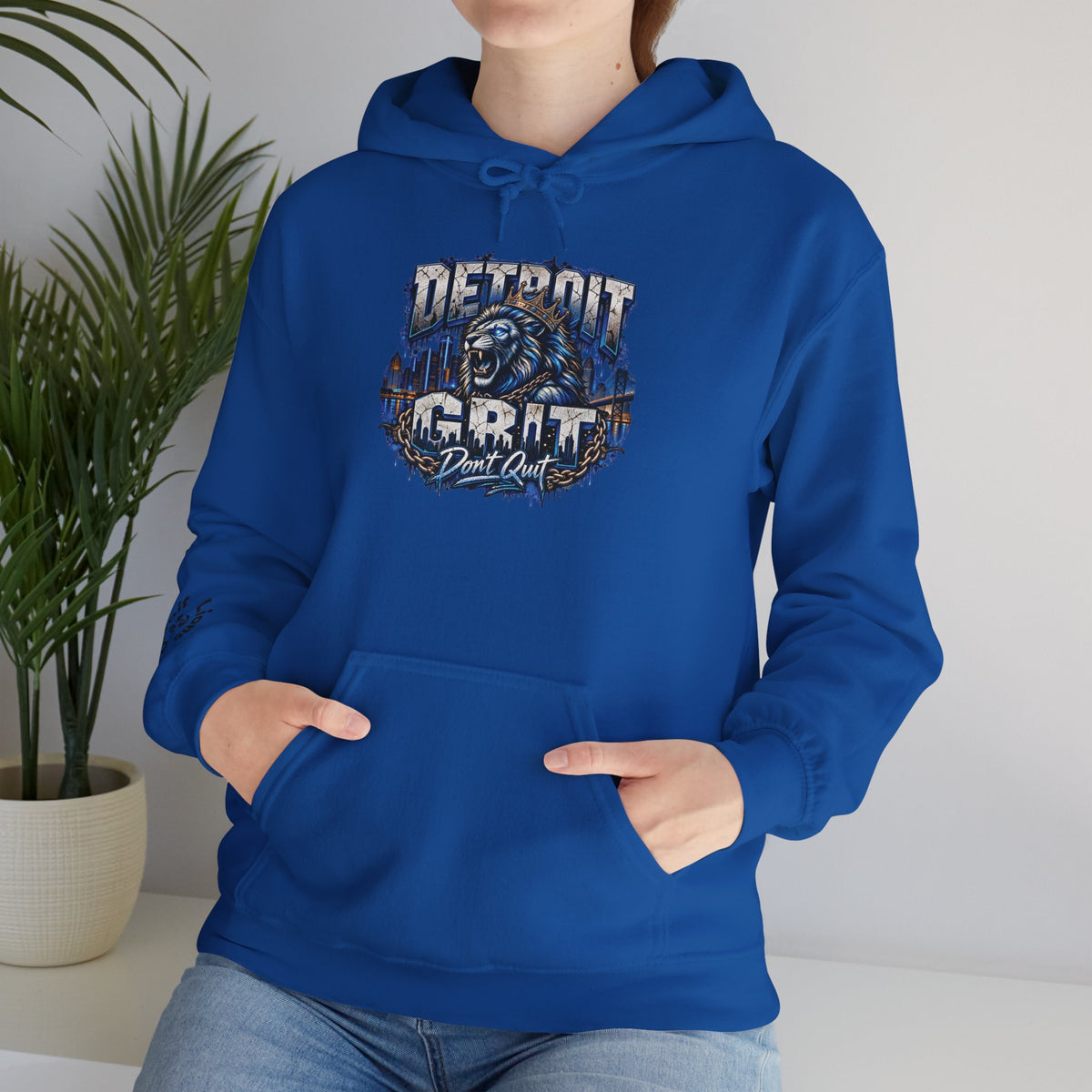 Detroit Grit graphic Hoodie | Motor City skyline, industrial vintage design