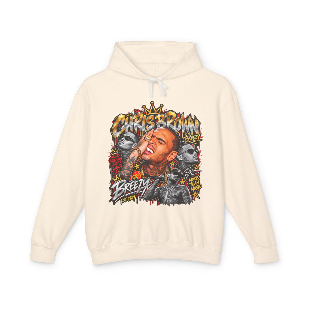 Breezy Portrait Graphic Hoodie | Hip Hop Graffiti Illustration