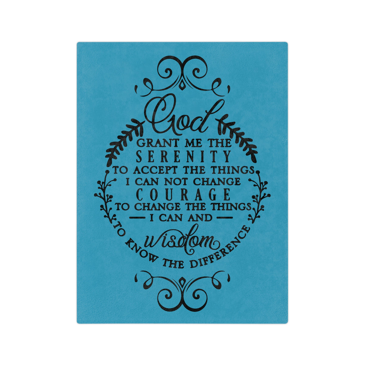 Serenity Prayer Script Blanket | Velveteen Microfiber Throw