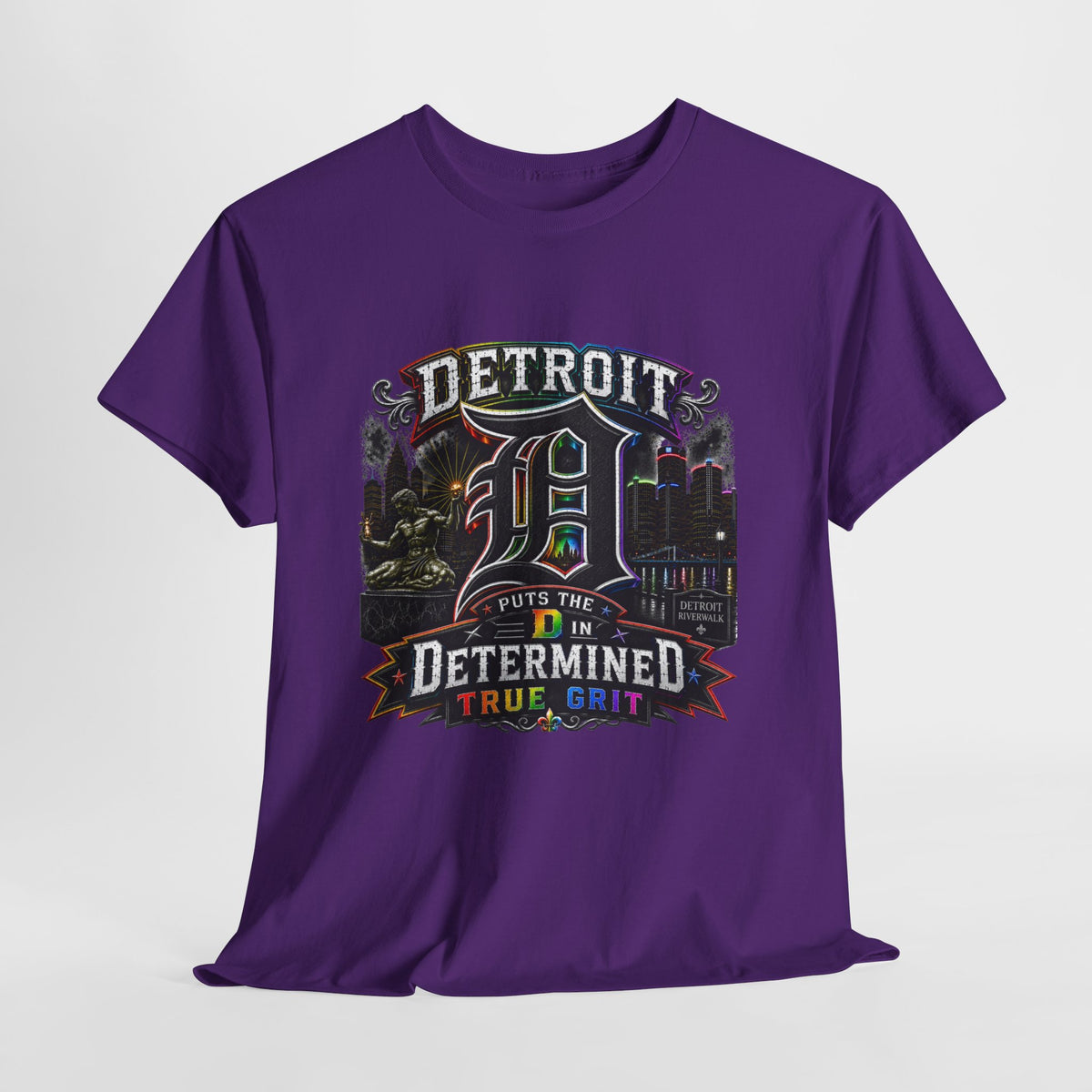 Detroit D Skyline Determined True Grit T-Shirt | City Pride Tee