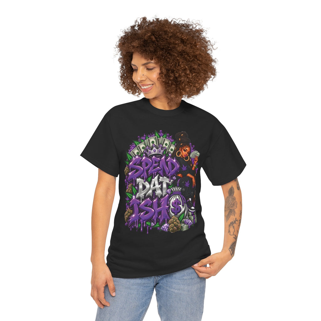 Spend Dat sh*t Tee | Graffiti Money Design, Purple Streetwear