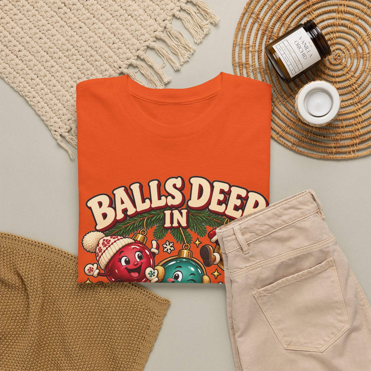 Balls Deep in Christmas Spirit Graphic Tee