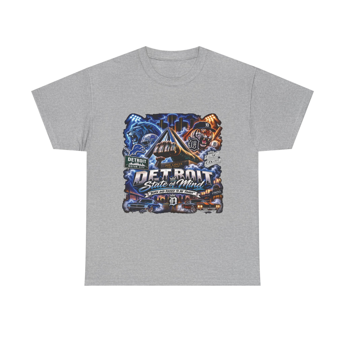 Detroit Skyline Collage Tee | Motor City Vintage Graphic T-Shirt