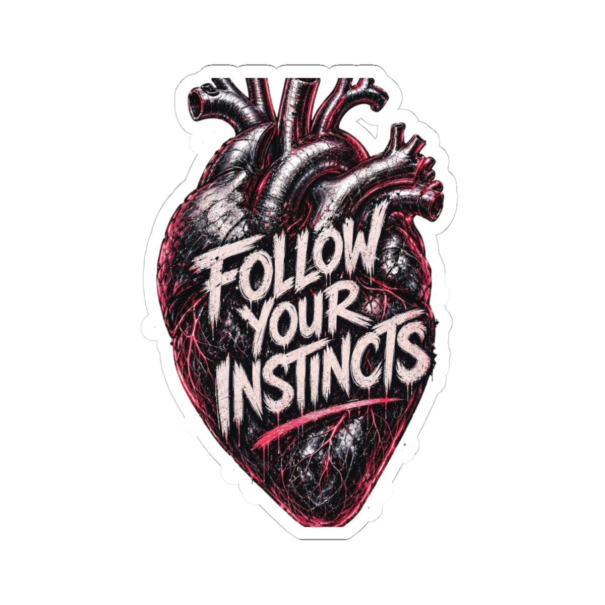 Anatomical Heart "Follow Your Instincts" Sticker | Kiss-Cut Sticker