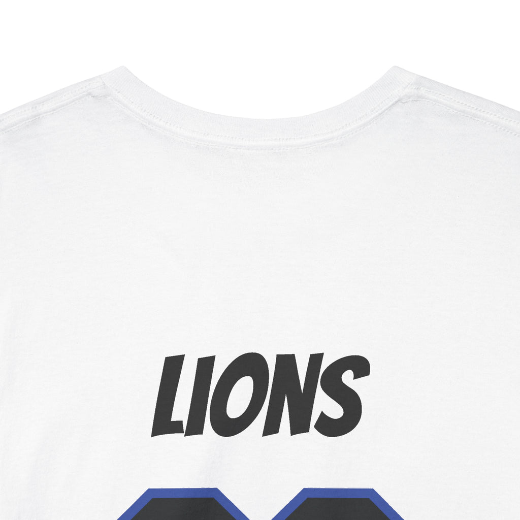 Detroit Lion Rider T-Shirt | Football Team Graphic Tee, Blue Mascot