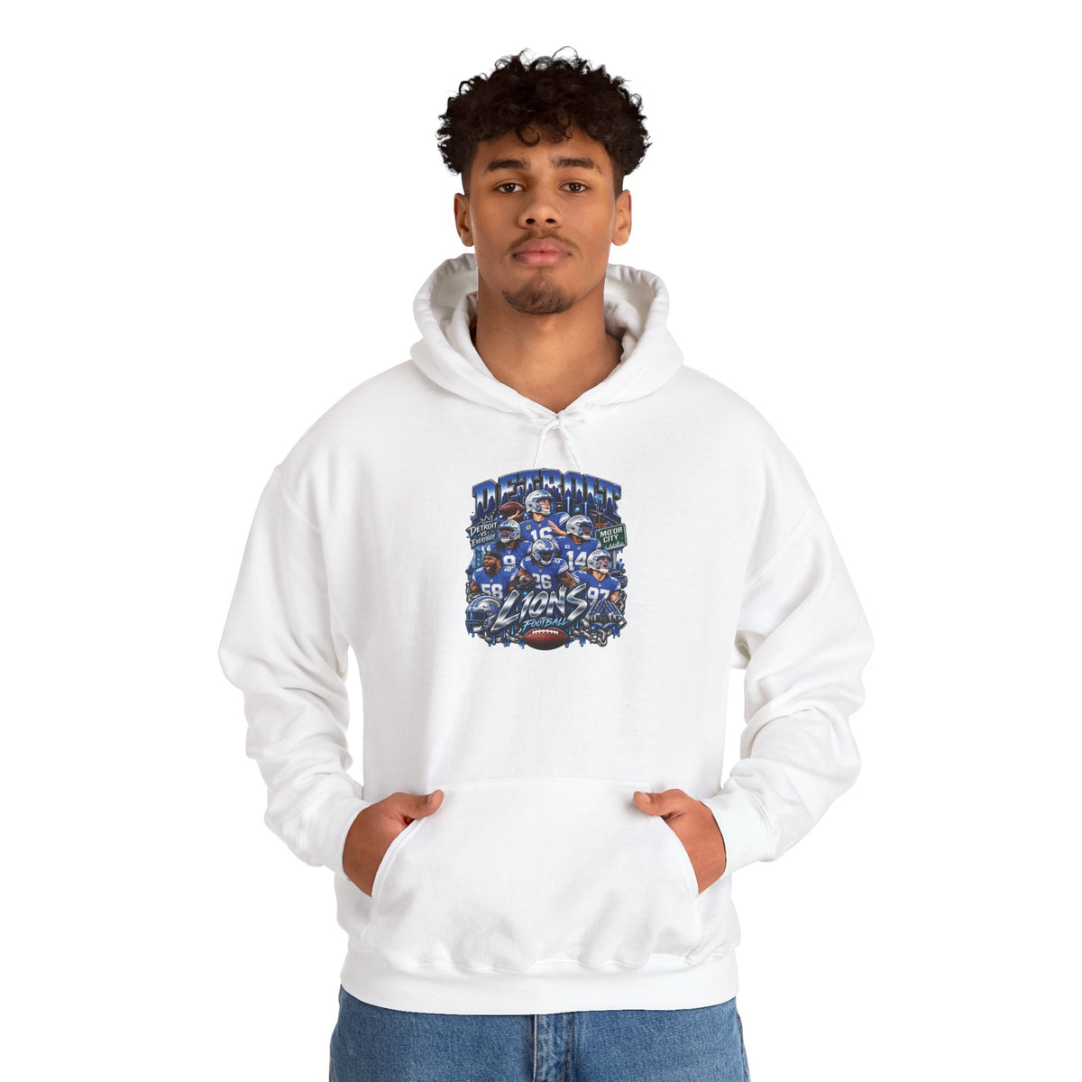 Detroit 313 Skyline Hoodie | Dripping Graffiti City Football Design