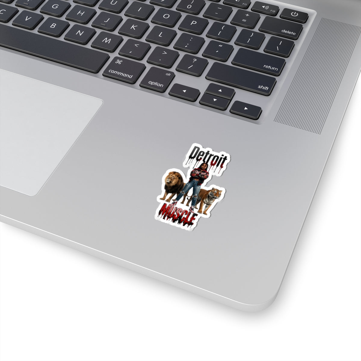 Detroit Muscle sticker | lion and tiger streetwear design, kiss-cut