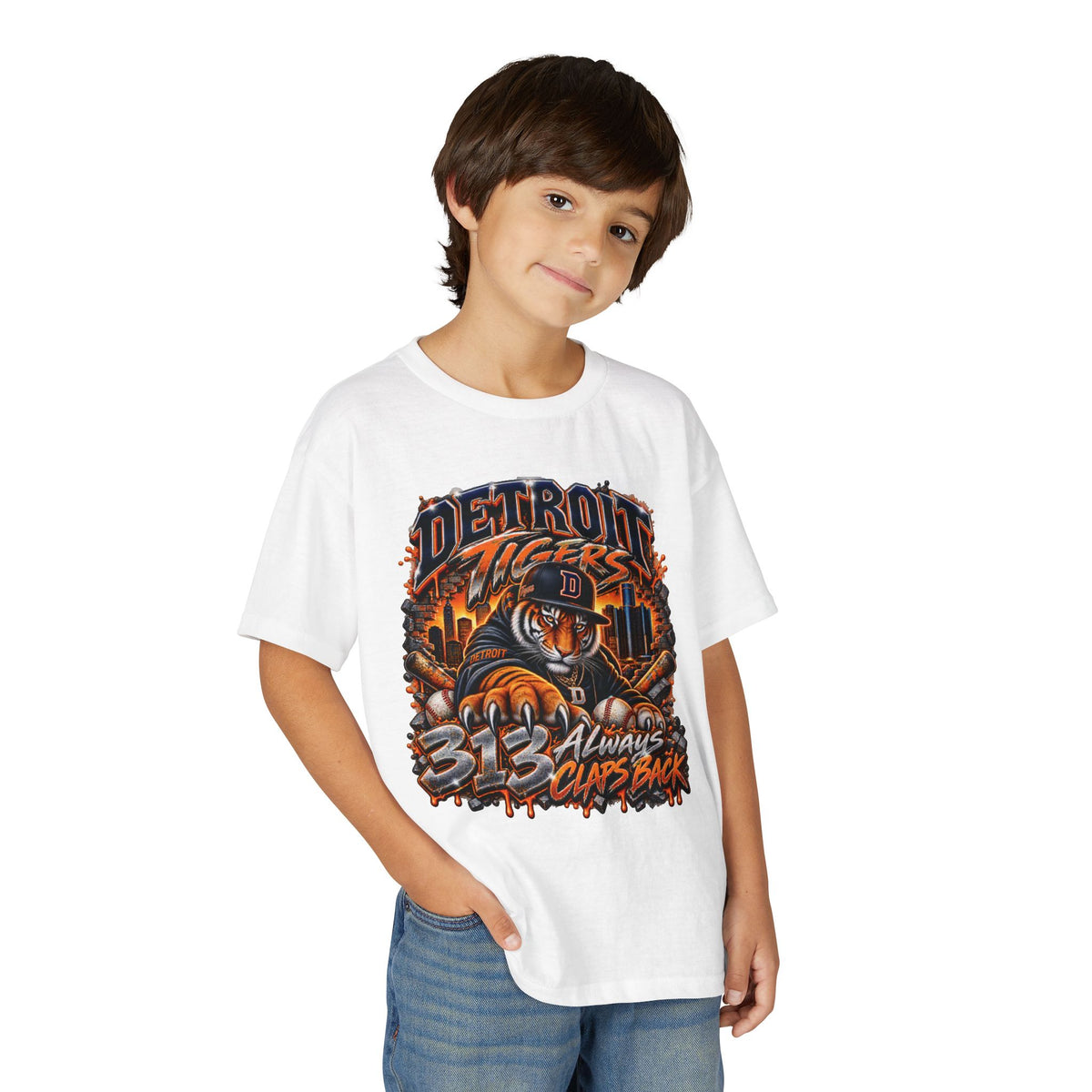Detroit Tigers Tiger Mascot T-Shirt | 313 Always Claps Back