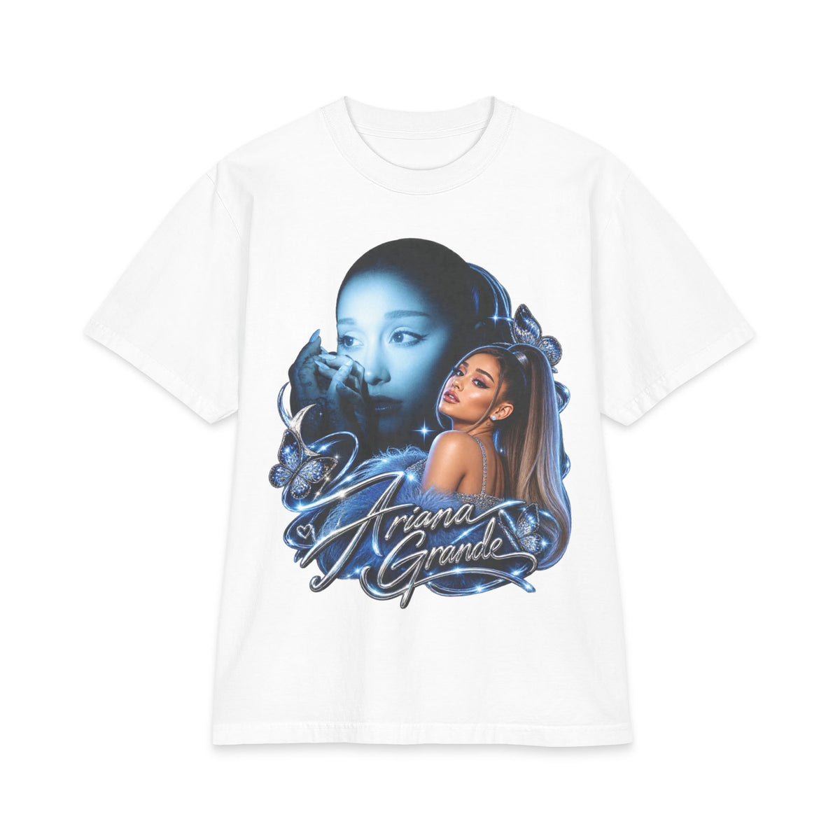 Ariana Blue Retro Pop Star Graphic Tee | Short Sleeve T-Shirt