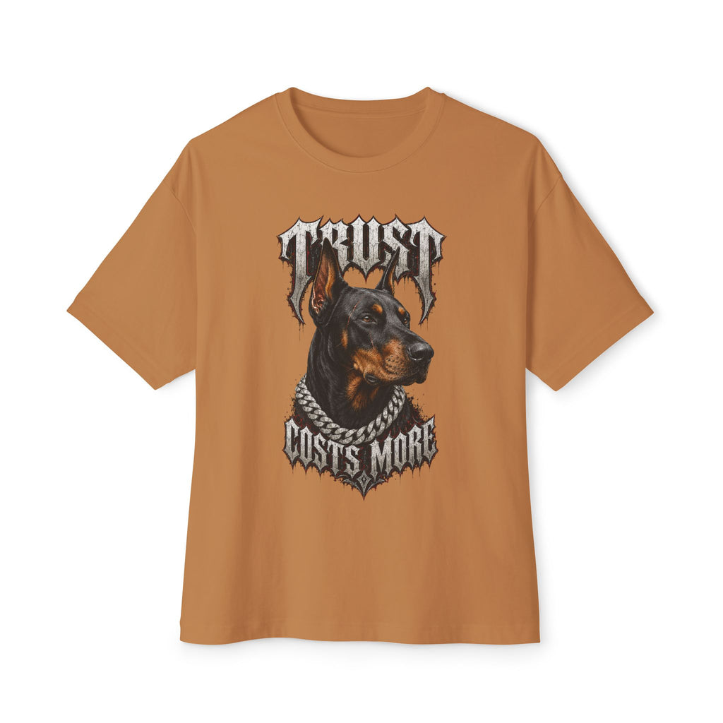 Trust Costs More Doberman Tee | Doberman Portrait, Gothic Text