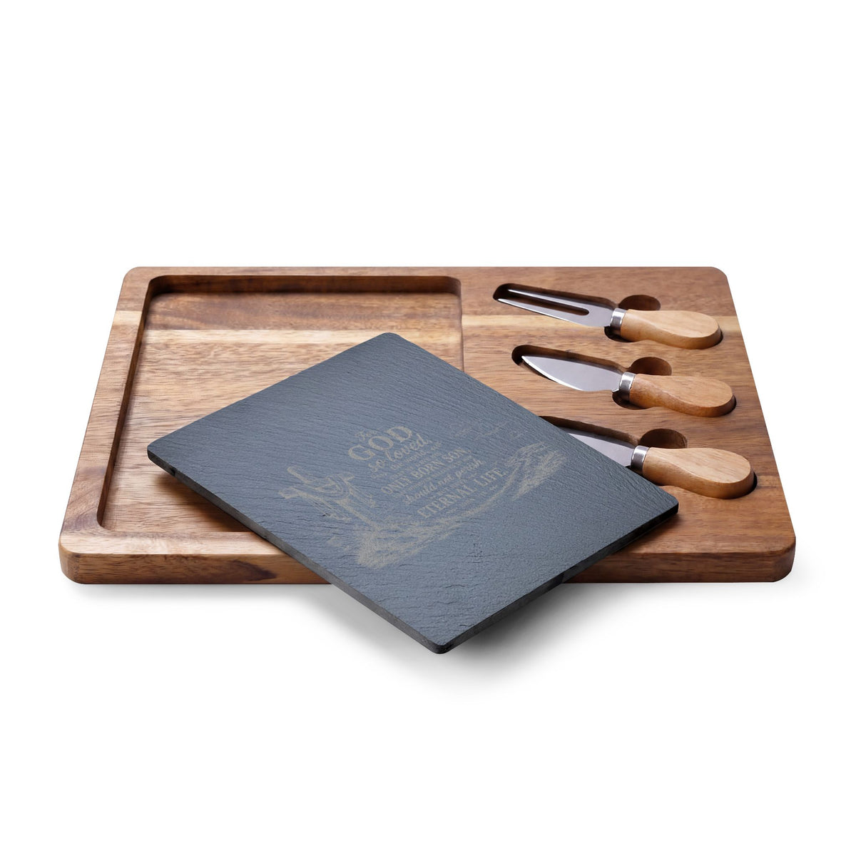 Christian Scripture Engraved Charcuterie Board | Cheese Set