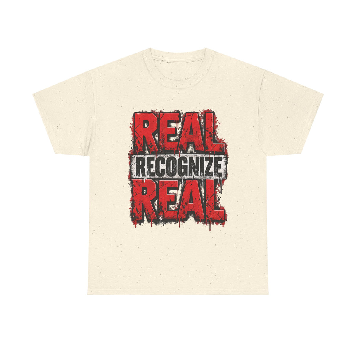 Real Recognize Real Tee | Bold Distressed Red Typography