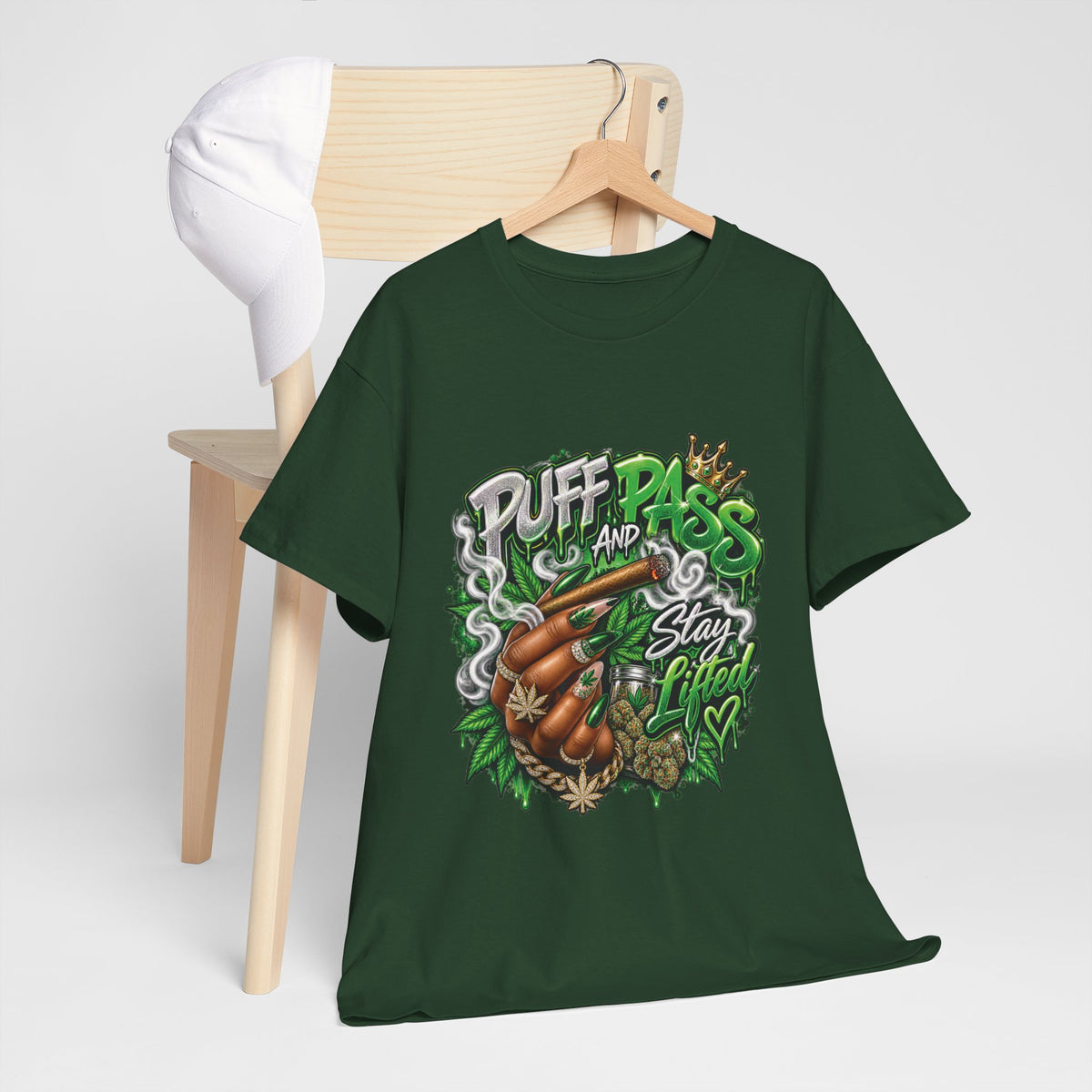 Puff and Pass Stay Lifted T-Shirt | Cannabis Leaf Graphic Tee