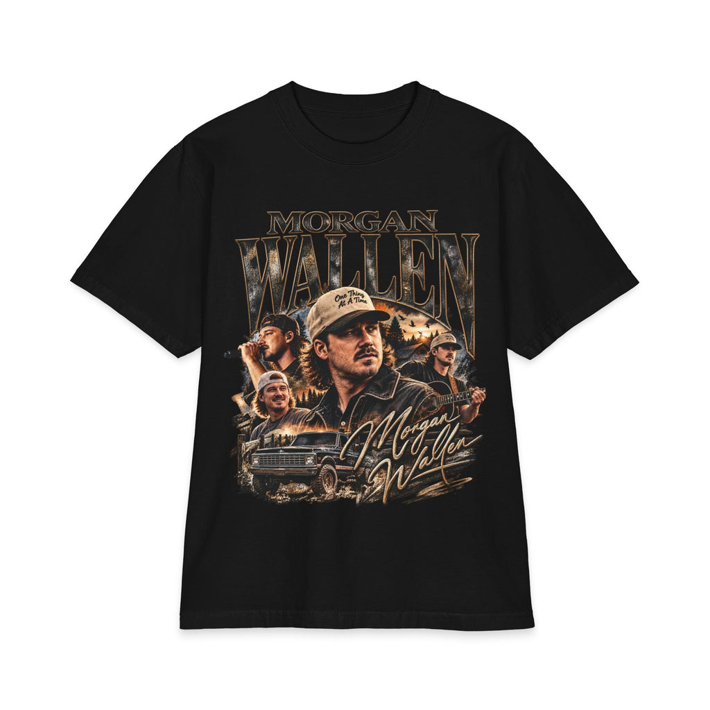 M Wallen portrait T-Shirt | Country Music tee, MV logo back