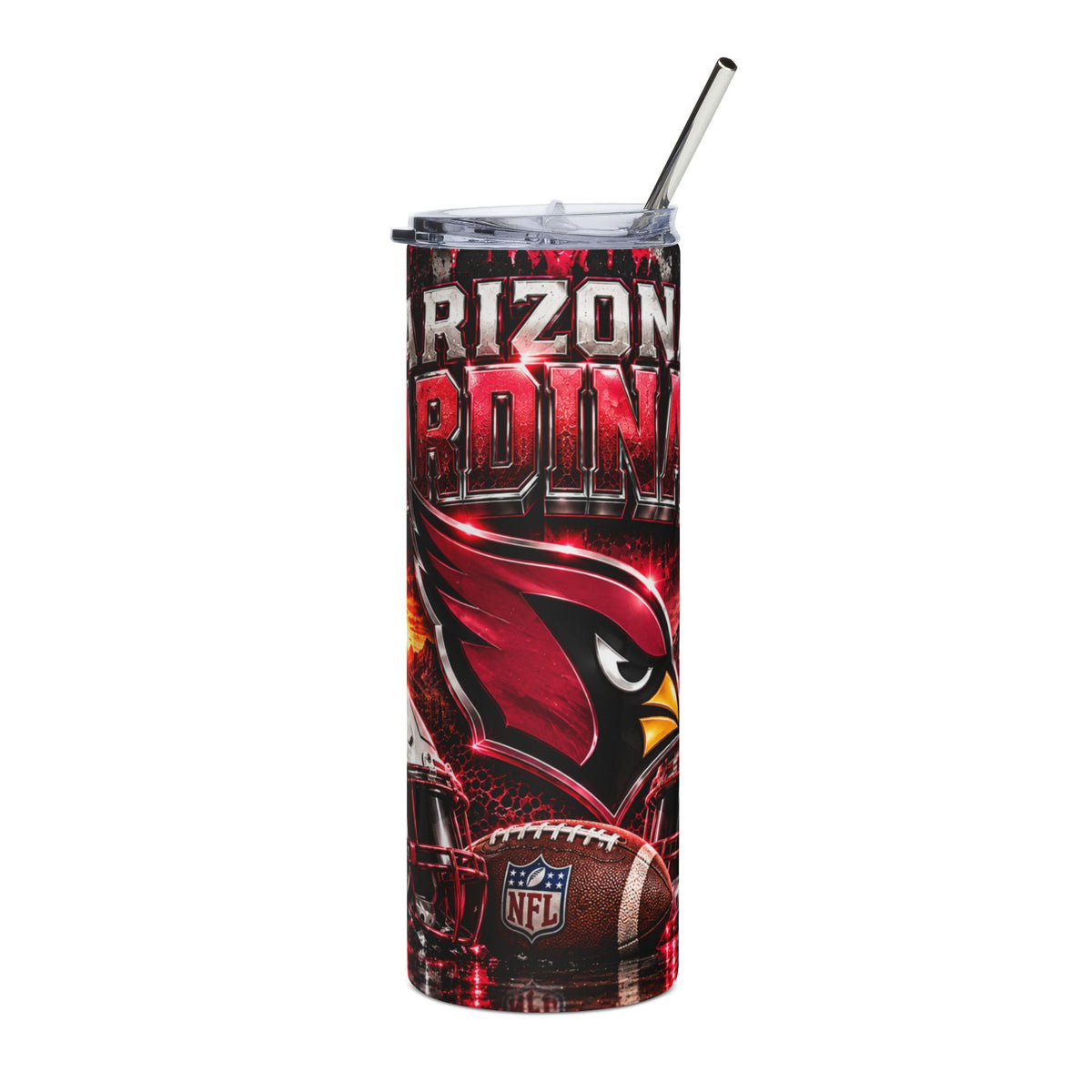 Arizona Cardinals Tumbler | 20oz Stainless Steel Football Team Travel Mug