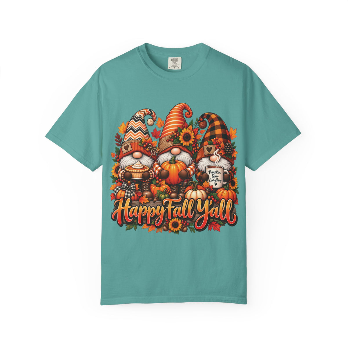 Happy Fall Y'all Gnomes T-Shirt | Autumn Pumpkin Sunflower Tee