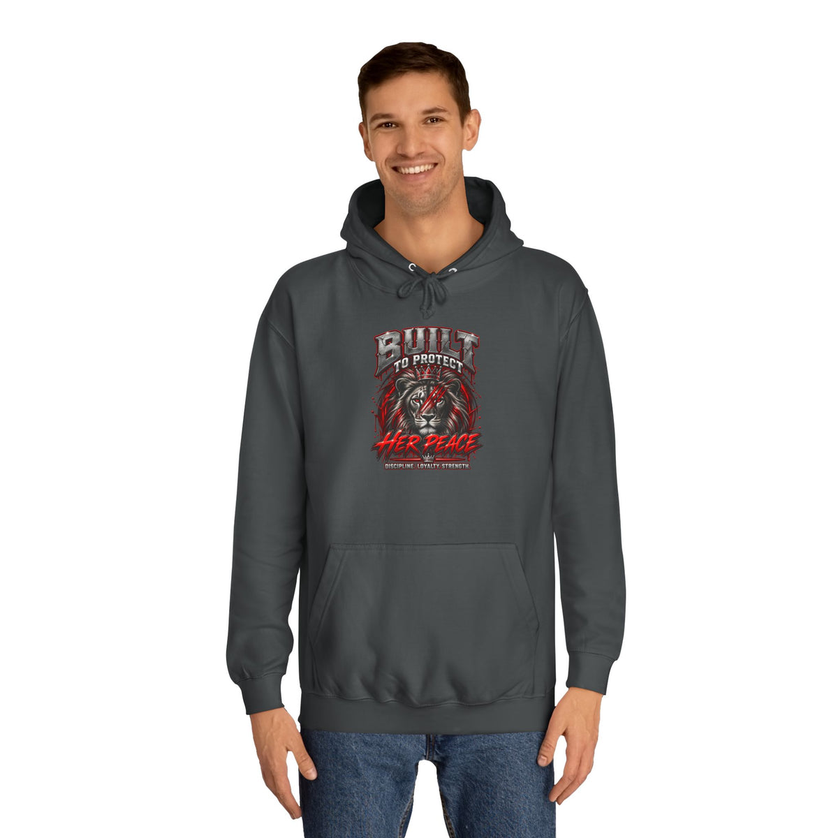 Built to Protect her Peace Couples College Hoodie