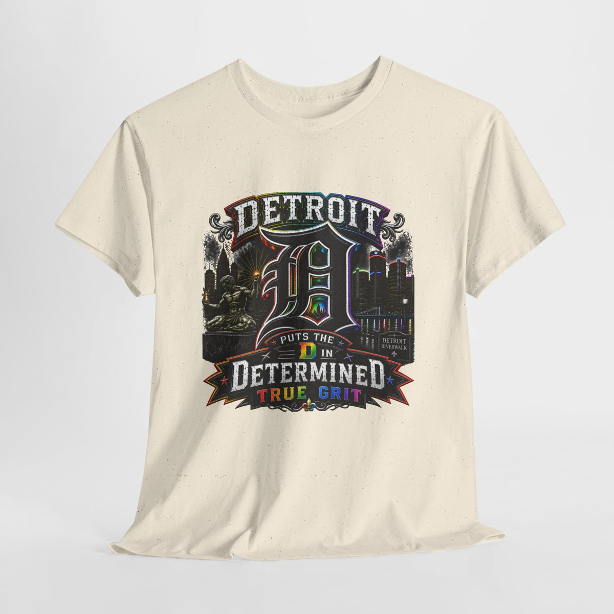 Detroit D Skyline Determined True Grit T-Shirt | City Pride Tee