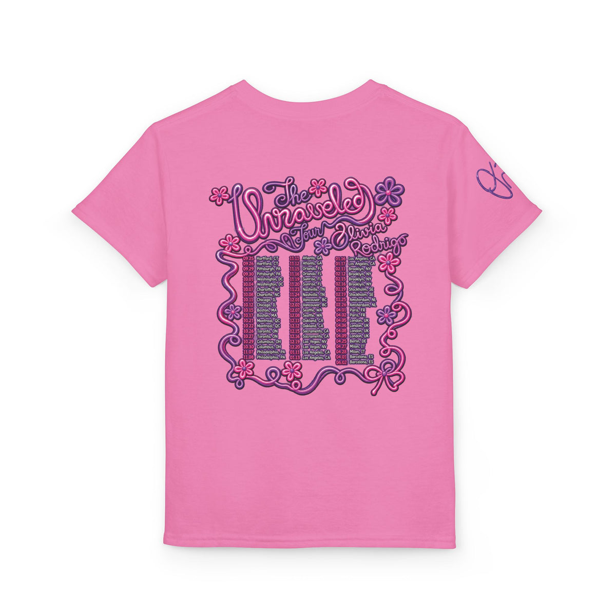 Olivia Rodrigo Pop Star Collage T-Shirt | Tour Dates Backprint
