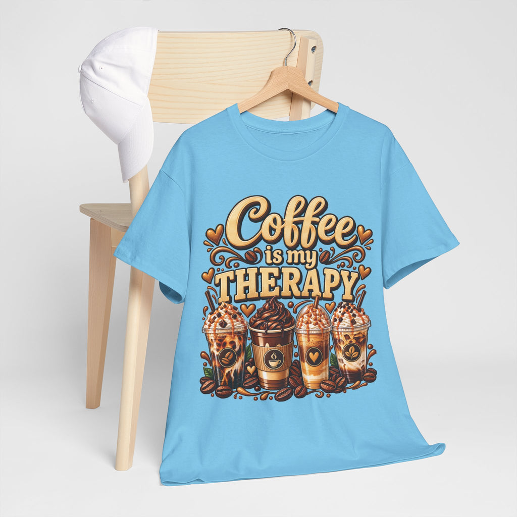 Coffee Is My Therapy T-Shirt | Coffee Cups Illustration, Cozy Beverage Tee