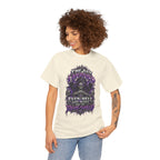 Grim Reaper Skull with Purple Flames T-Shirt | Gothic Death Quote Tee