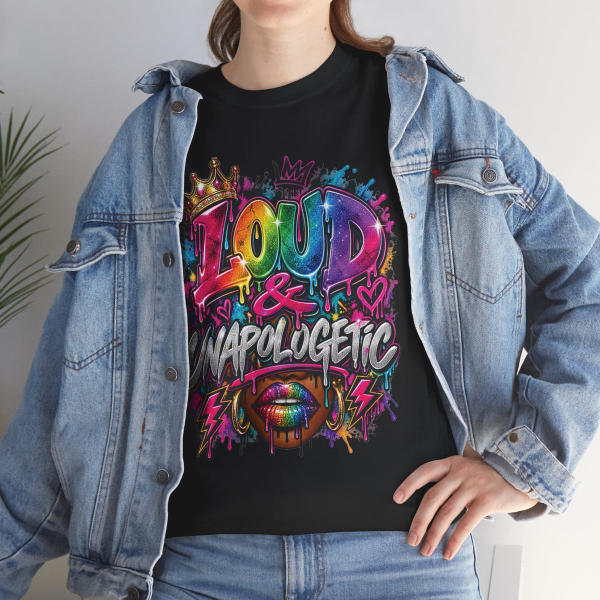Loud & Unapologetic T-Shirt | Colorful Graffiti Typography, Bold Street Art Tee